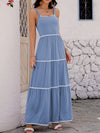 Tiered Square Neck Maxi Cami Dress