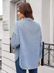 Button Up Long Sleeve Denim Shirt -