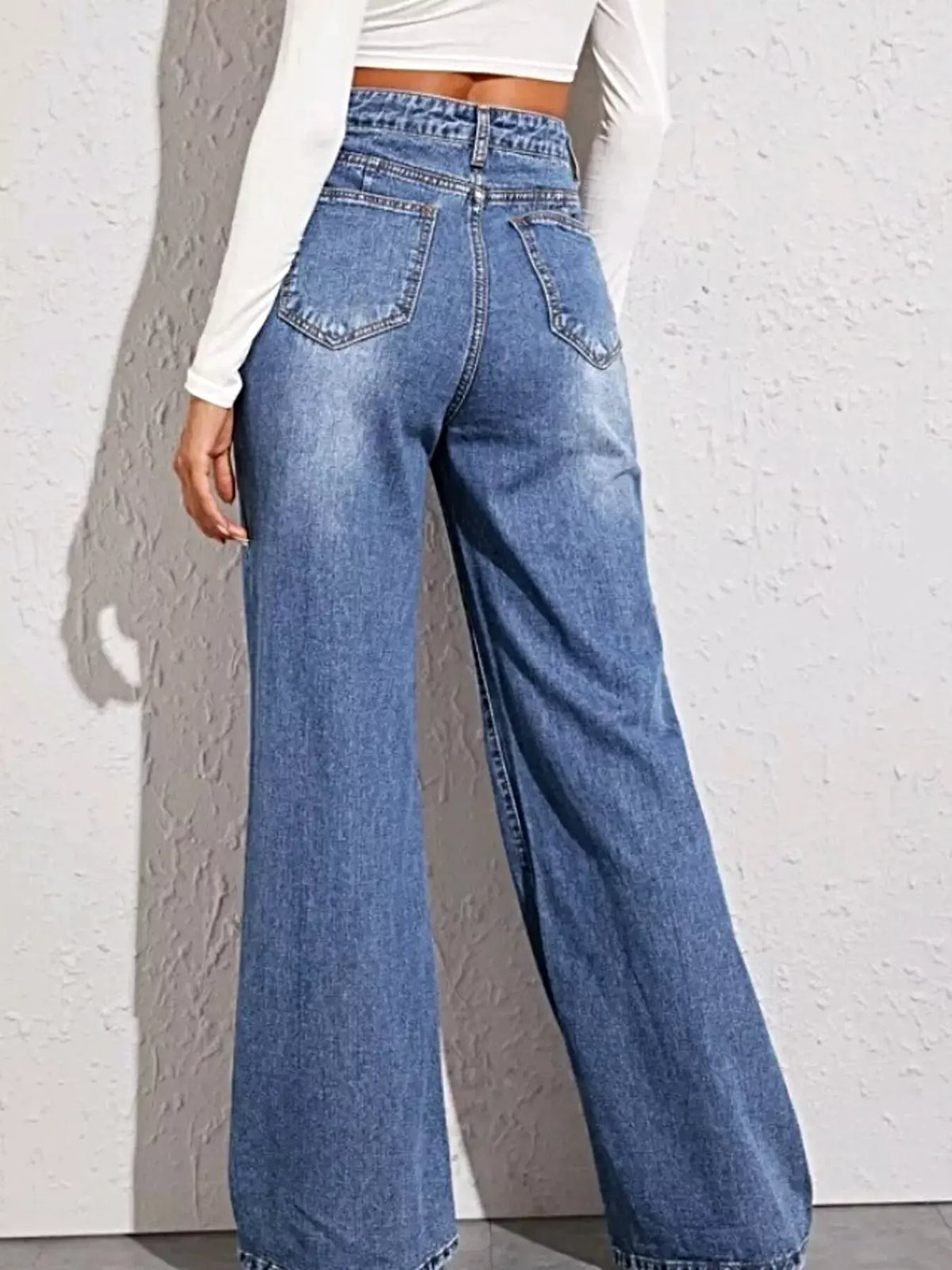 High-Waisted Wide Leg Jeans -