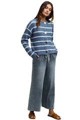 SO ME Mid Rise Elastic Waist Flare Denim Jeans -