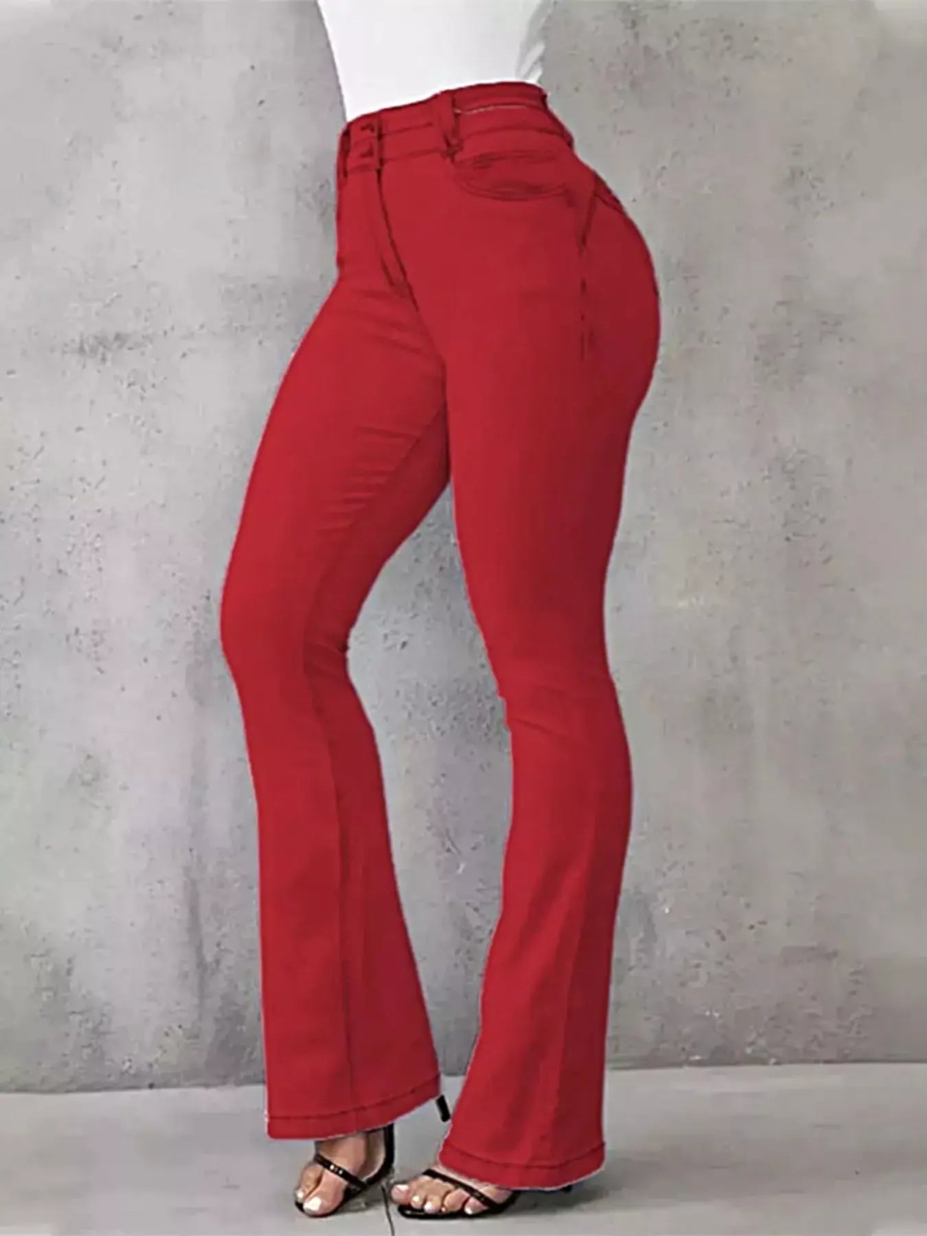 Full Size Wash High-Waisted Flare Jeans Plus Size -