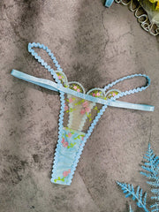 The complete Elegant 2-Piece Light Blue Lace Lingerie Set displayed beautifully, showcasing its charming design and luxurious essence of light blue lace lingerie.
