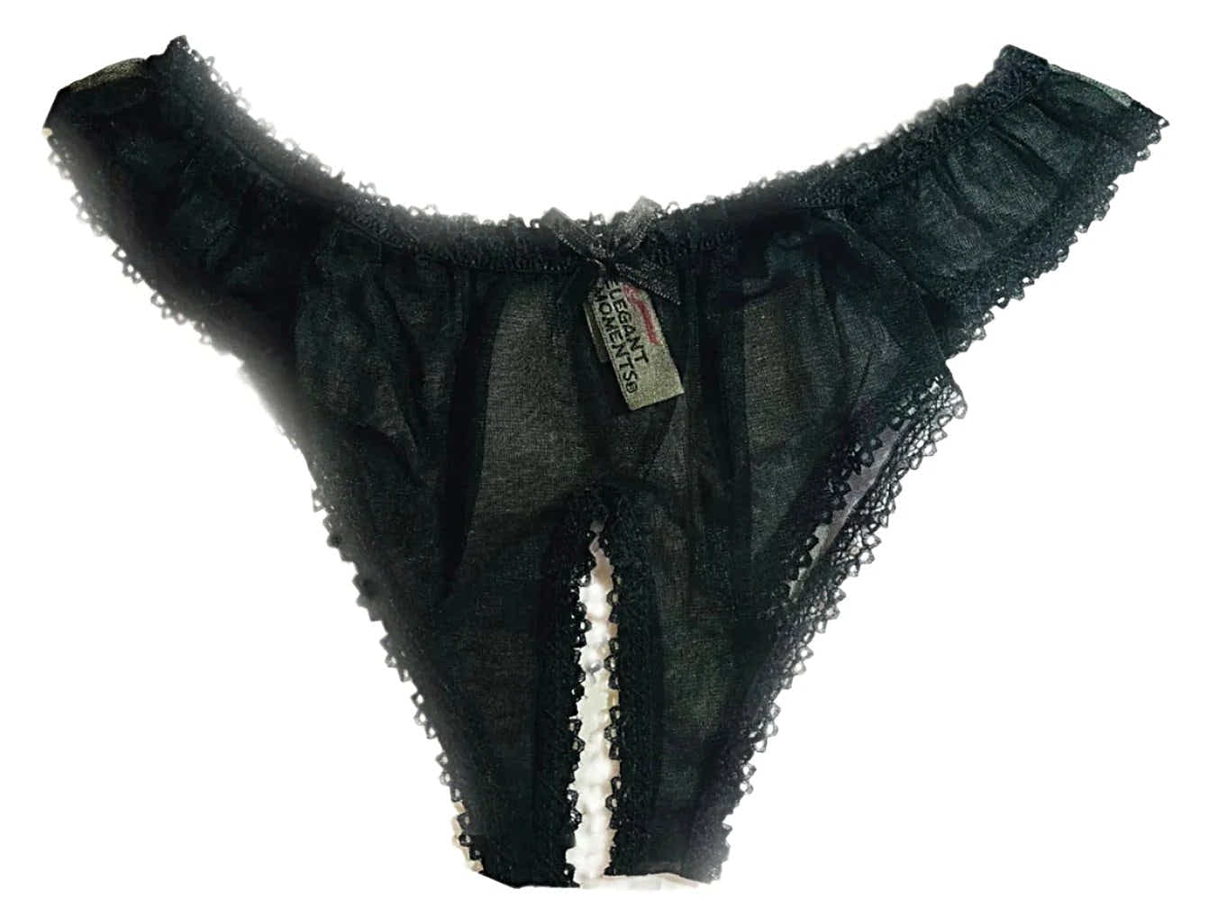 Elegant Moments IS-4010 Adorable Crotchless sheer chiffon Panty - panty