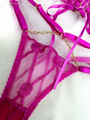 Overall gorgeous look of the Adriana Rose Pink Lingerie Set displayed elegantly, showcasing the ultimate collection in luxurious pink lingerie set.