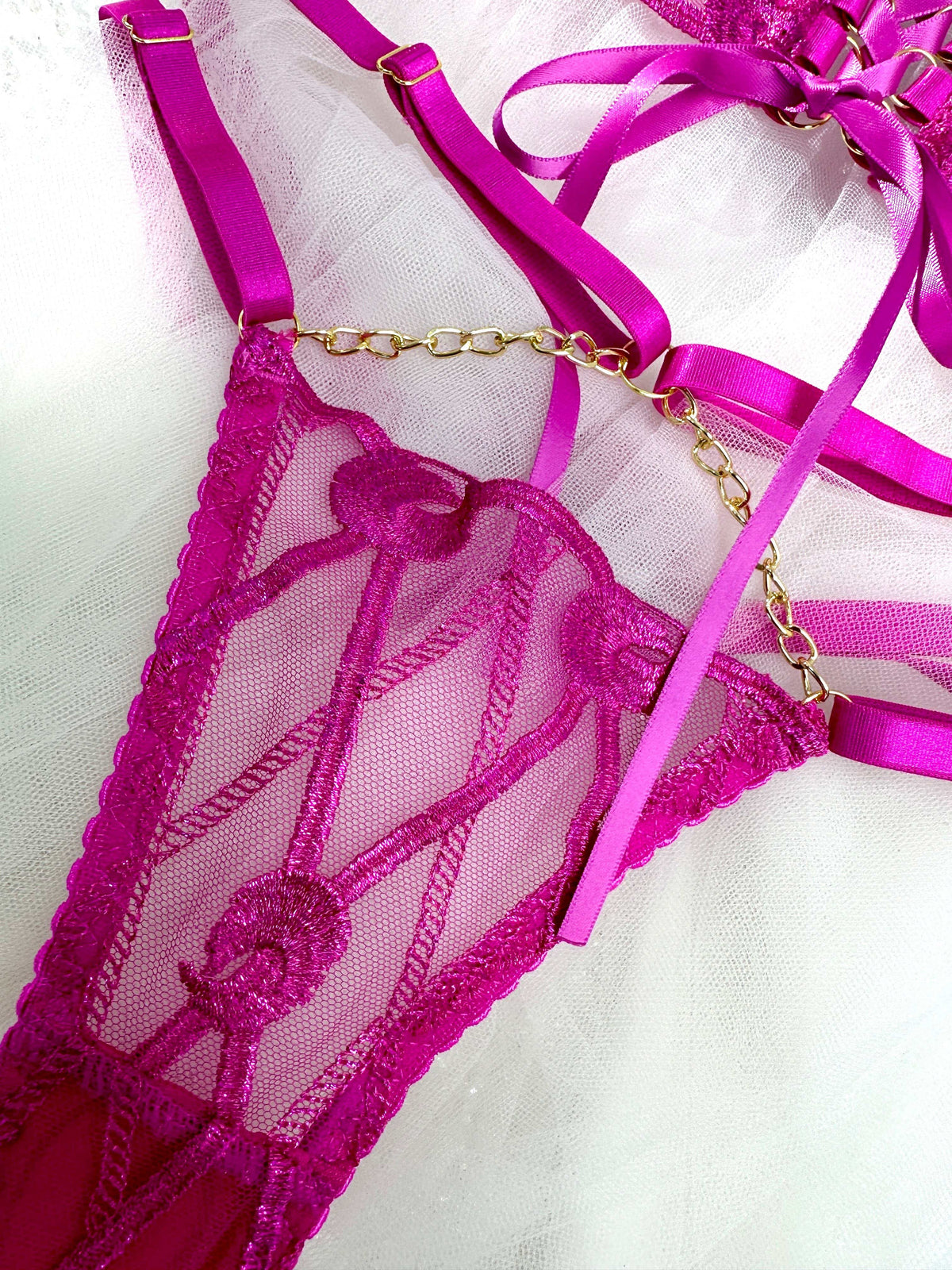 Overall gorgeous look of the Adriana Rose Pink Lingerie Set displayed elegantly, showcasing the ultimate collection in luxurious pink lingerie set.