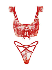 Diana Red Sculpting Body Lingerie Set - 2 pcs set