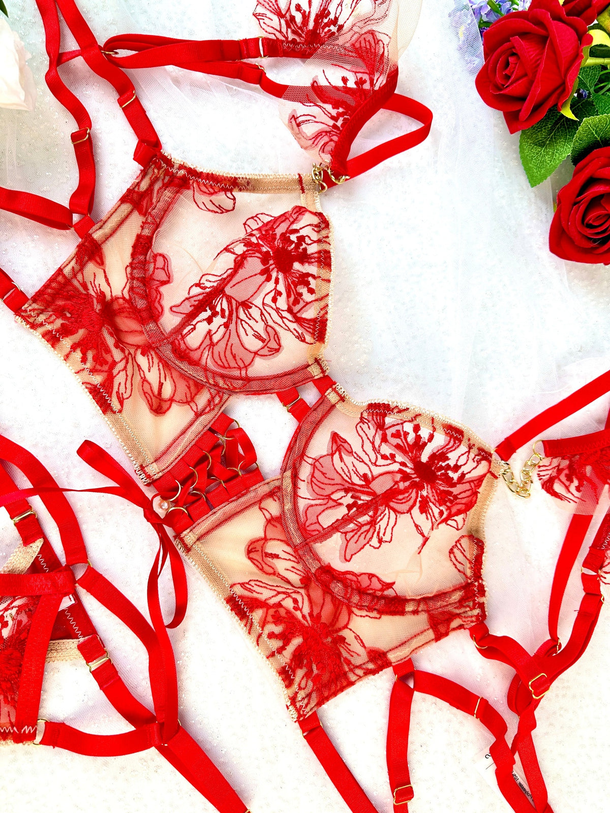 Diana Red Sculpting Body Lingerie Set - 2 pcs set