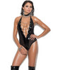 Elegant Moments EM-V2271X Vinyl and Fishnet Teddy Elegant Moments, Leather