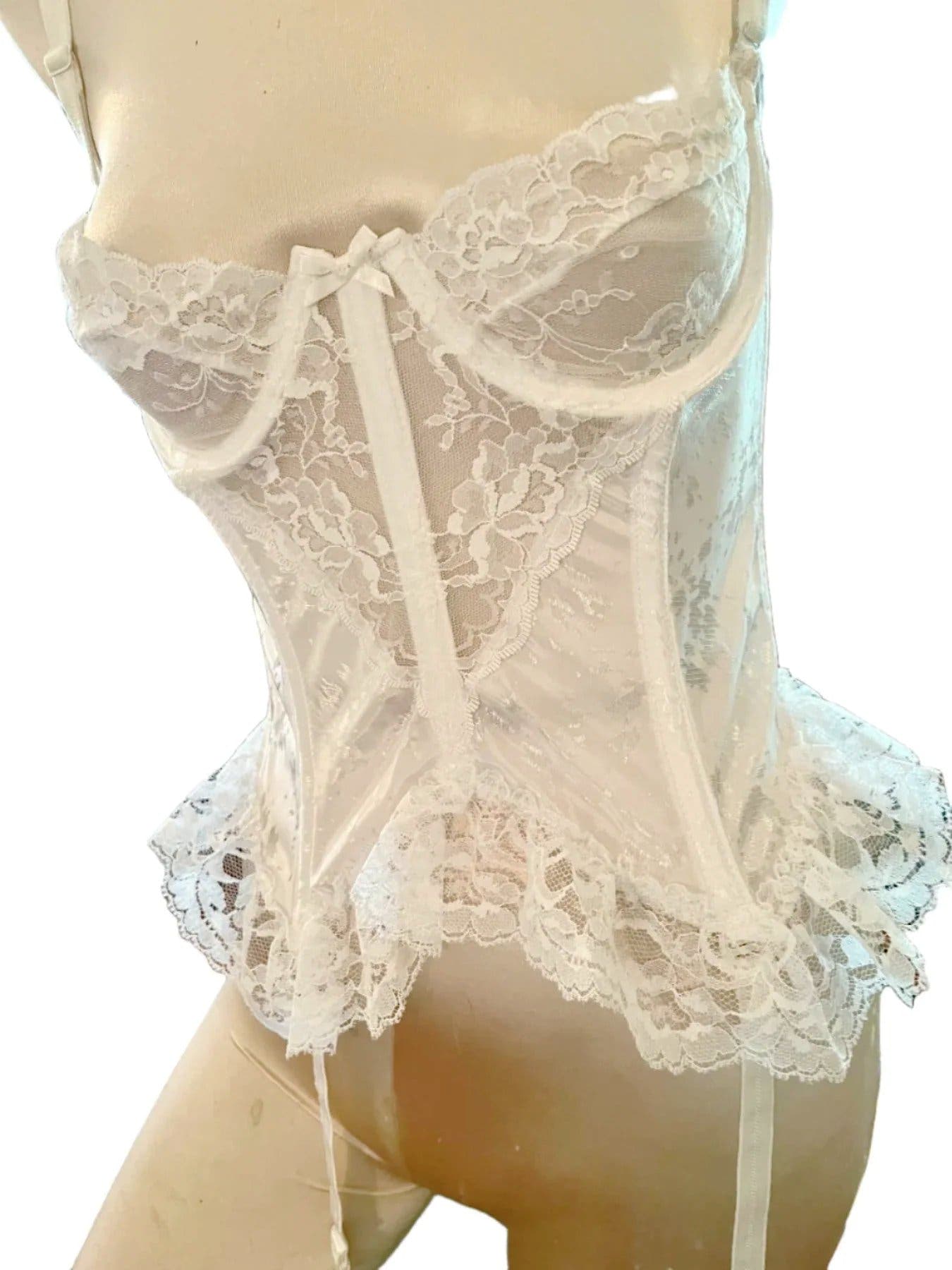 Shirley of Hollywood IS-Private Label Bustier of Lavish Lace w/garters, Reg. $58 - Bustier