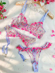 Dreamy pink floral lingerie set crafted for comfort and allure, enhancing your intimate experiences.
