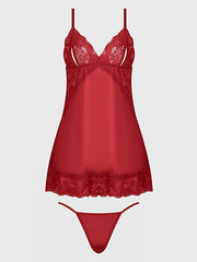 HARLOW LACE & MESH BABYDOLL & G-STRING SET -