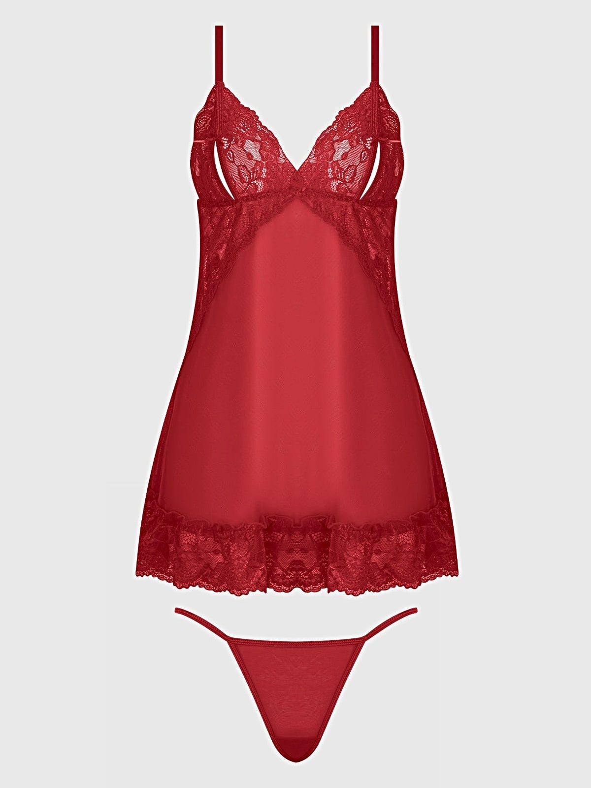 HARLOW LACE & MESH BABYDOLL & G-STRING SET -