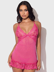 HARLOW LACE & MESH BABYDOLL & G-STRING SET -