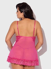 HARLOW LACE & MESH BABYDOLL & G-STRING SET -