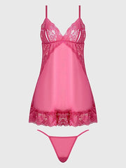 HARLOW LACE & MESH BABYDOLL & G-STRING SET -