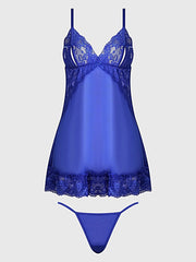 HARLOW LACE & MESH BABYDOLL & G-STRING SET -