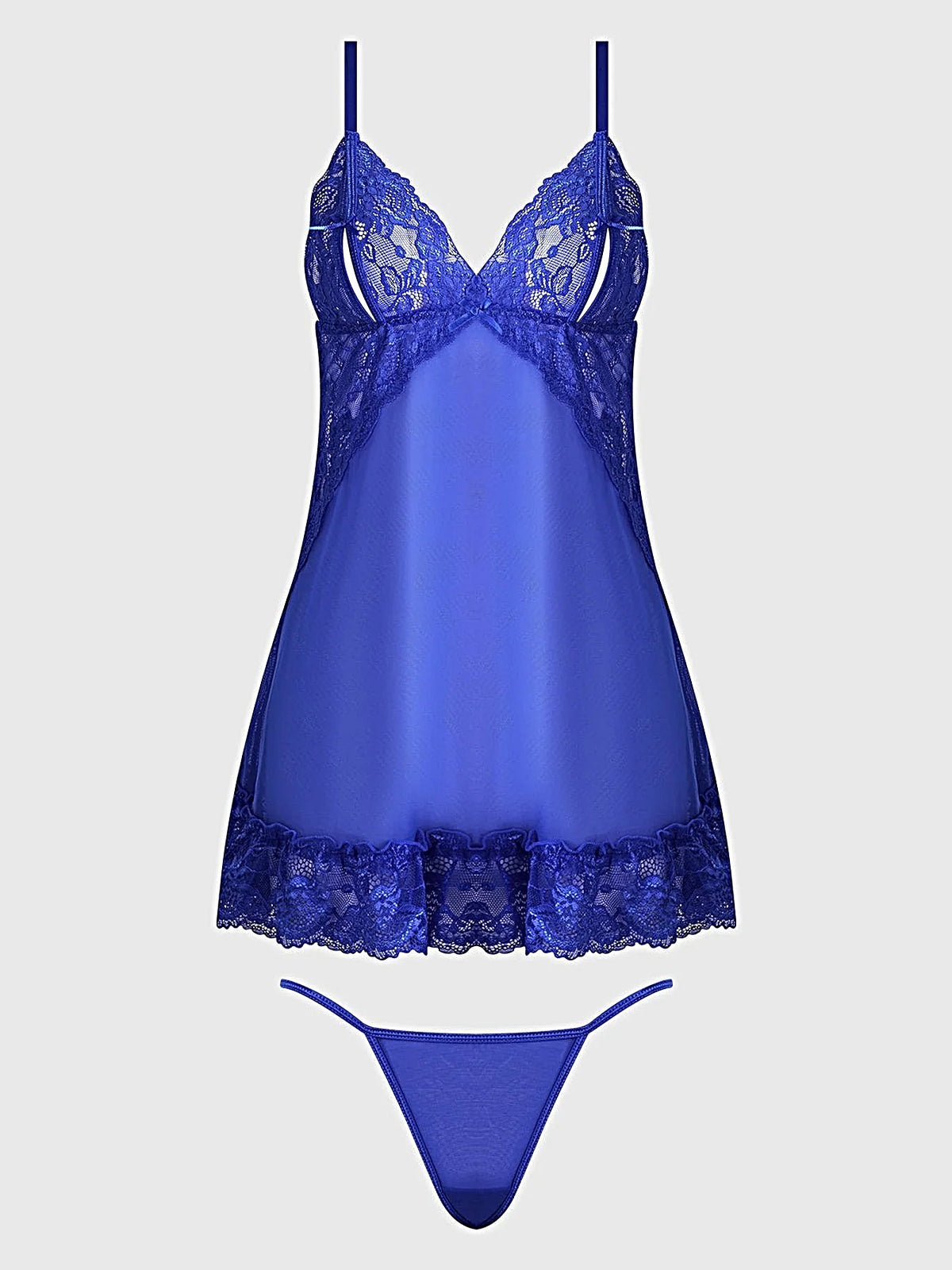 HARLOW LACE & MESH BABYDOLL & G-STRING SET -