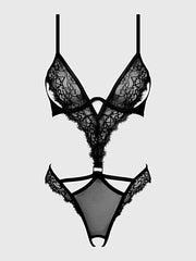 NADIA LACE & MESH CUTOUT TEDDY -