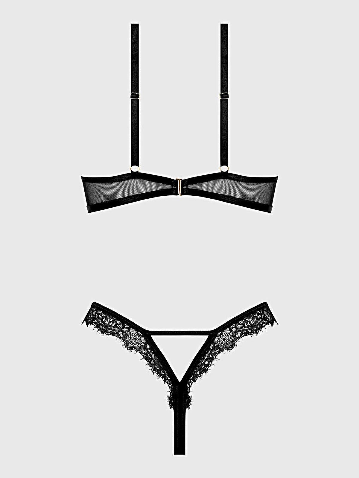 NADIA LACE & MESH CUTOUT TEDDY -
