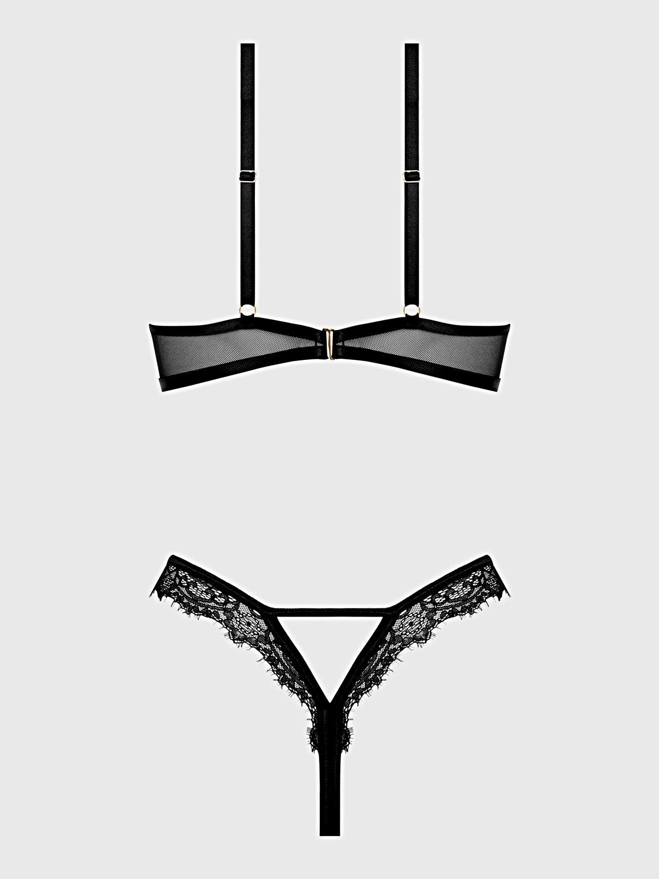 NADIA LACE & MESH CUTOUT TEDDY -