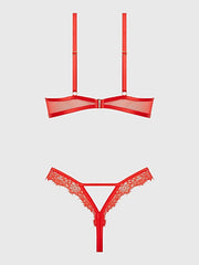 NADIA LACE & MESH CUTOUT TEDDY -