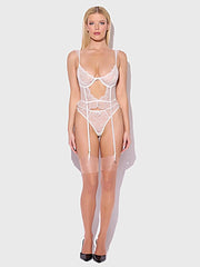 PORTIA SWISS DOT BUSTIER & THONG SET -