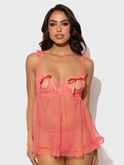 PORTIA SWISS DOT BABYDOLL & G-STRING SET -