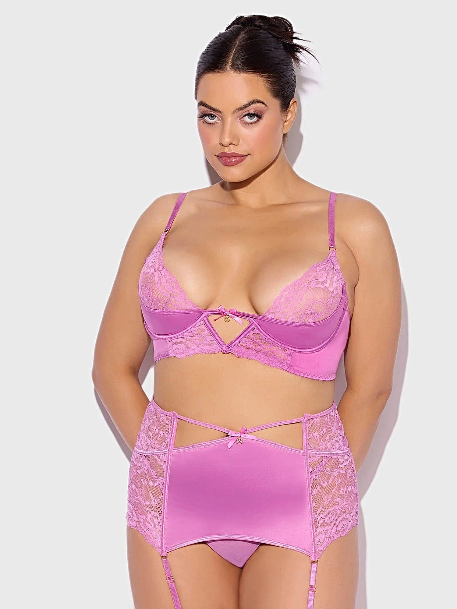NATASHA MICRO & LACE BRA, GARTER SKIRT & G-STRING SET -