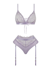VIVIENNE LACE & MICRO BRALETTE & THONG SET -