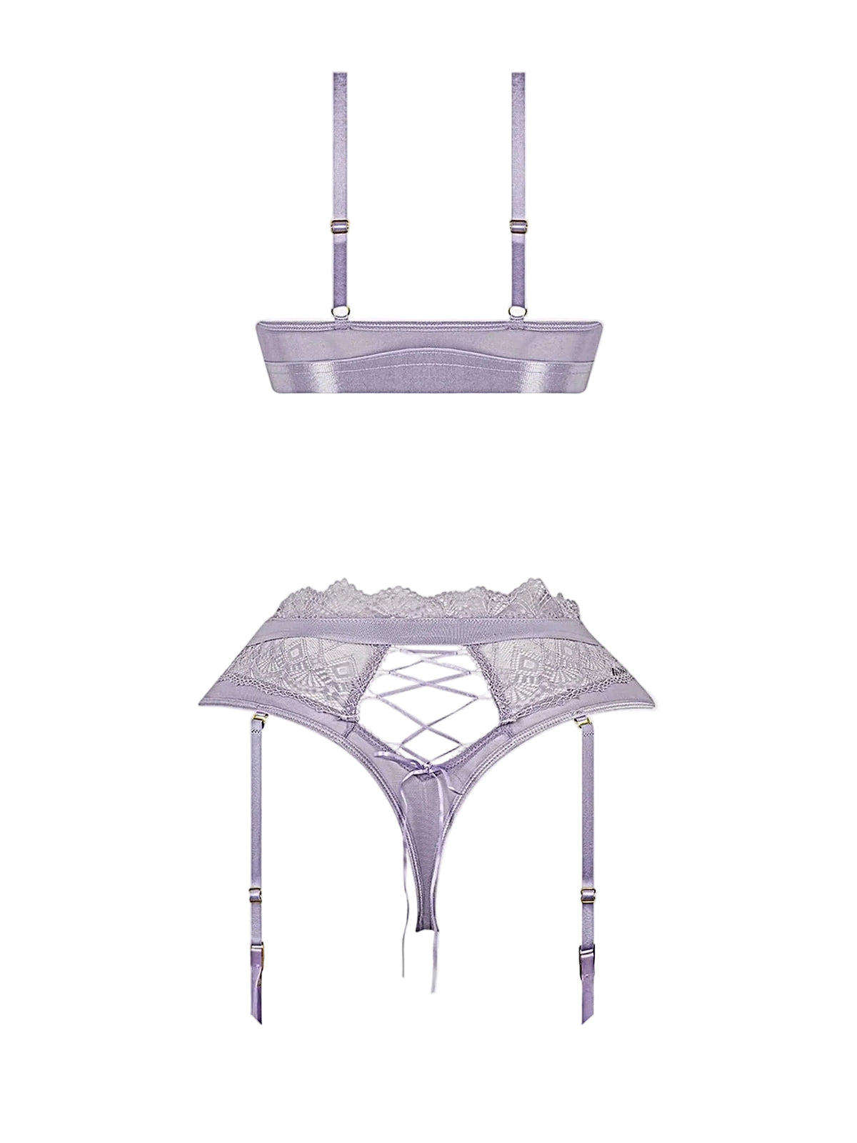 VIVIENNE LACE & MICRO BRALETTE & THONG SET -
