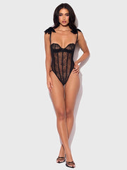ROSALIE EMBROIDERED LACE TEDDY -