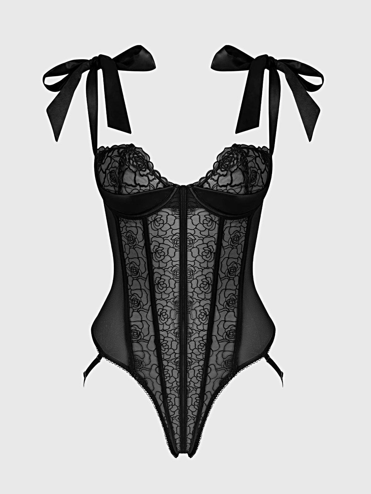 ROSALIE EMBROIDERED LACE TEDDY -