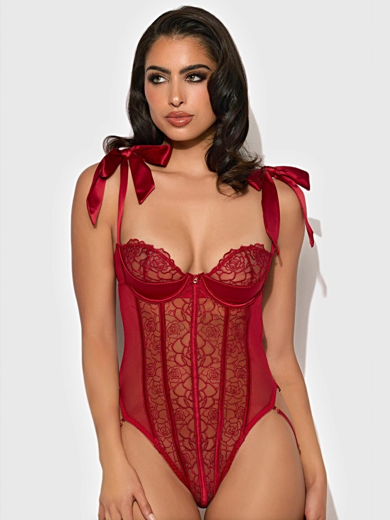 ROSALIE EMBROIDERED LACE TEDDY -