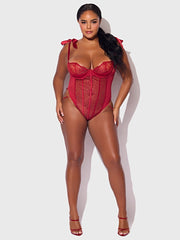 ROSALIE EMBROIDERED LACE TEDDY -