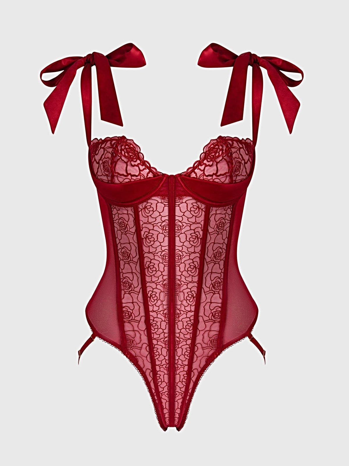 ROSALIE EMBROIDERED LACE TEDDY -