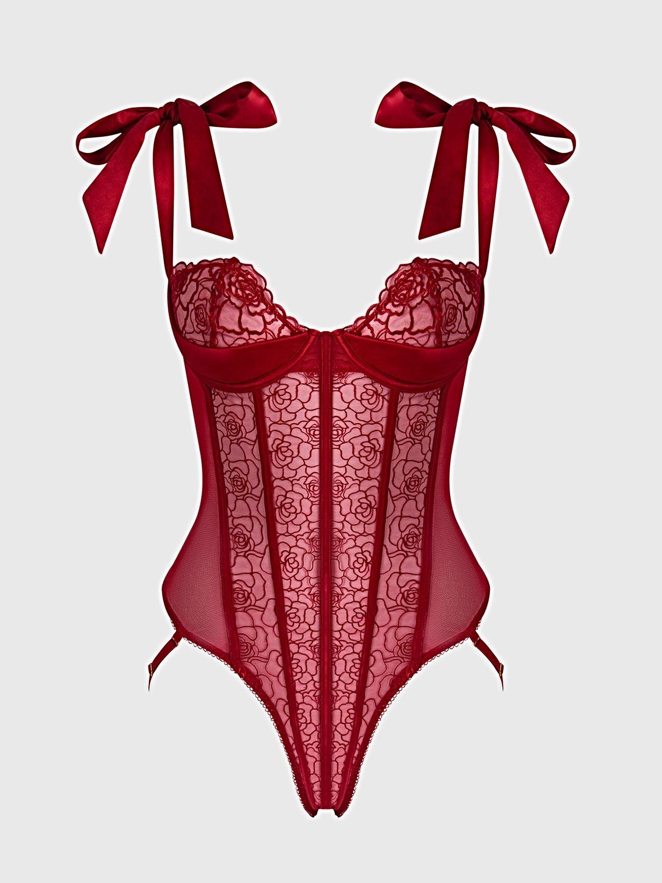 ROSALIE EMBROIDERED LACE TEDDY -