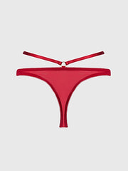 ROSALIE SATIN & EMBROIDERED LACE STRAPPY TANGA -