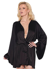 BRIGETA SHORT SATIN ROBE -