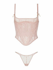 JOCELYN LACE UNDEREWIRE BUSTIER & G-STRING SET -