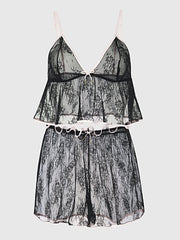 JOCELYN SATIN & LACE TRIM CAMI & SHORT SET -
