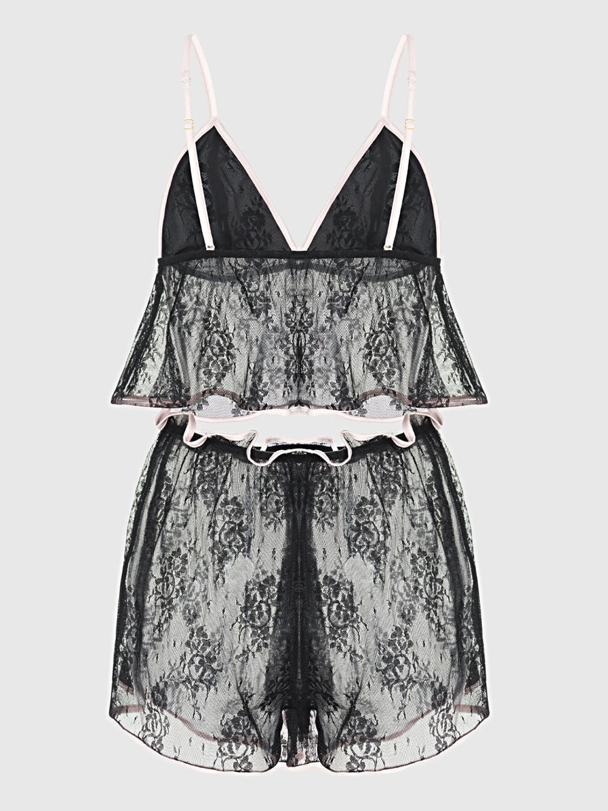 JOCELYN SATIN & LACE TRIM CAMI & SHORT SET -