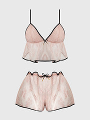 JOCELYN SATIN & LACE TRIM CAMI & SHORT SET -