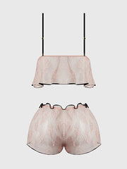 JOCELYN SATIN & LACE TRIM CAMI & SHORT SET -