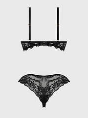 SAVANNAH LACE PUSH UP PLUNGE BRA & TANGA SET -