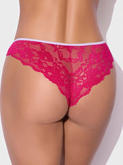 BELLA LACE UP FRONT LACE CROTCHLESS TANGA - PANTY