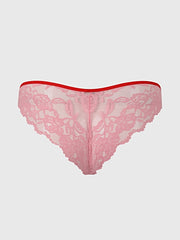 BELLA LACE UP FRONT LACE CROTCHLESS TANGA - PANTY