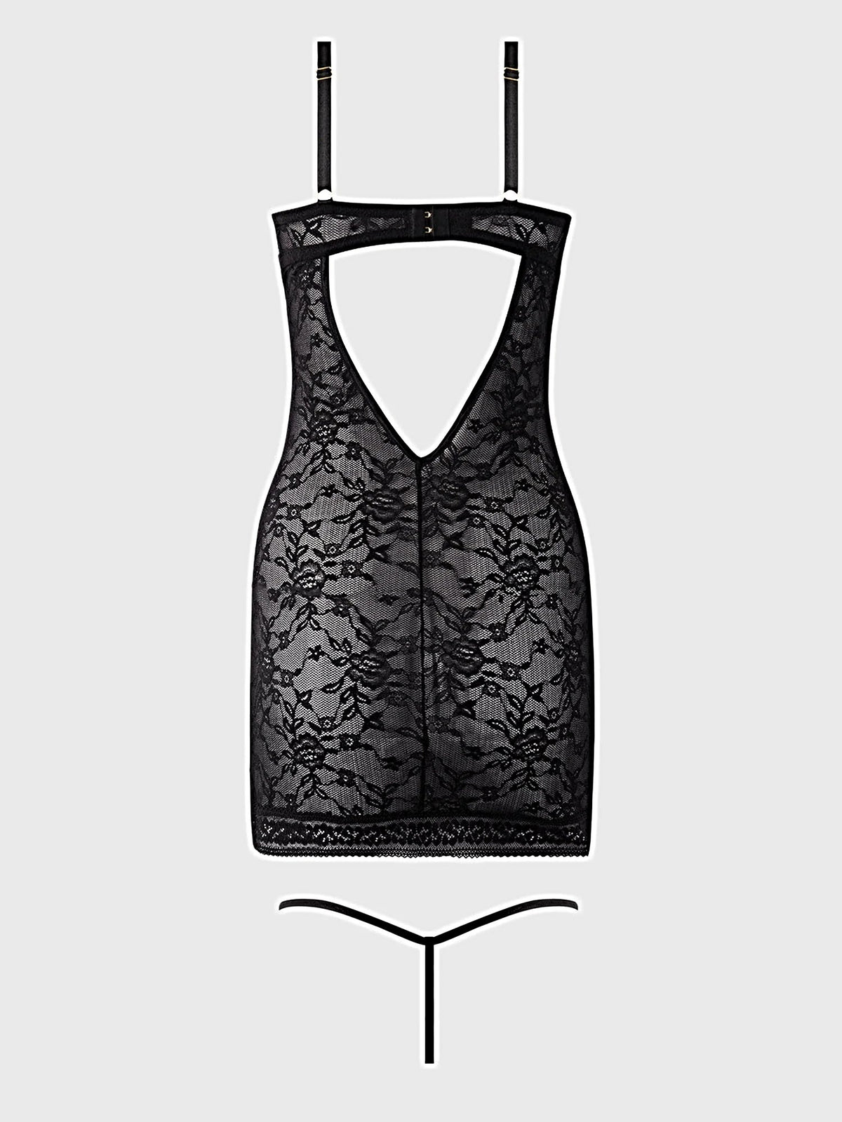 SAVANNAH LACE PUSH UP CHEMISE & G-STRING SET -