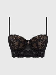 SAVANNAH LACE LONGLINE PUSH UP BALCONETTE BRA -