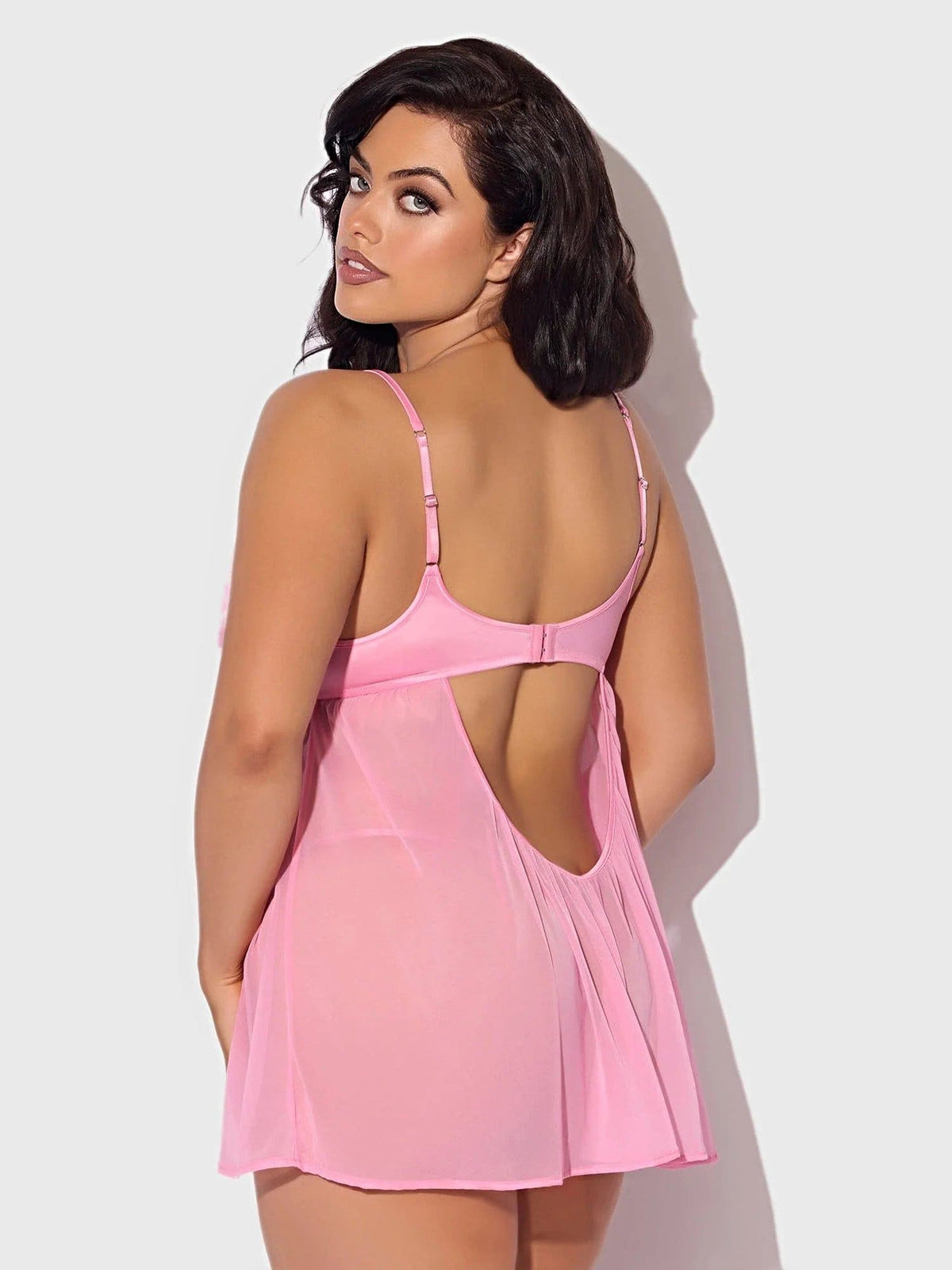 ZOE OIL SLICK OPENABLE CUP UNDERWIRE BABYDOLL SET -