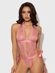 KIKI LACE & SATIN DROP OFF TEDDY -